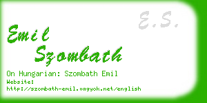 emil szombath business card